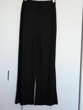 Zara Black Ribbed Wide-Leg Pants